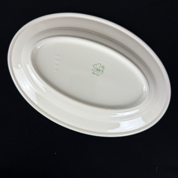 Vintage Buffalo China White 11.5 in Oval Platter Chop Plate Restaurant Ware USA - Picture 2 of 10